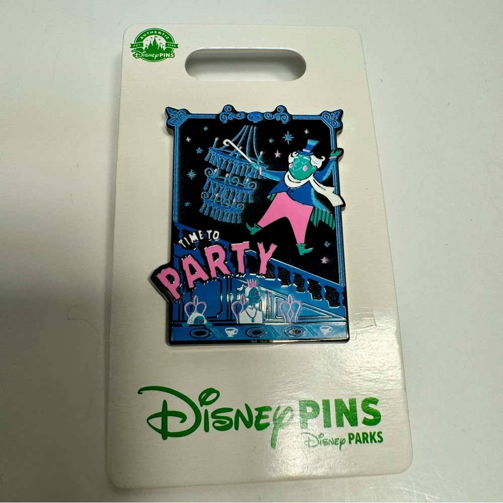NWT. Disney Pin - haunted mansion ghost party time pin. Time to party